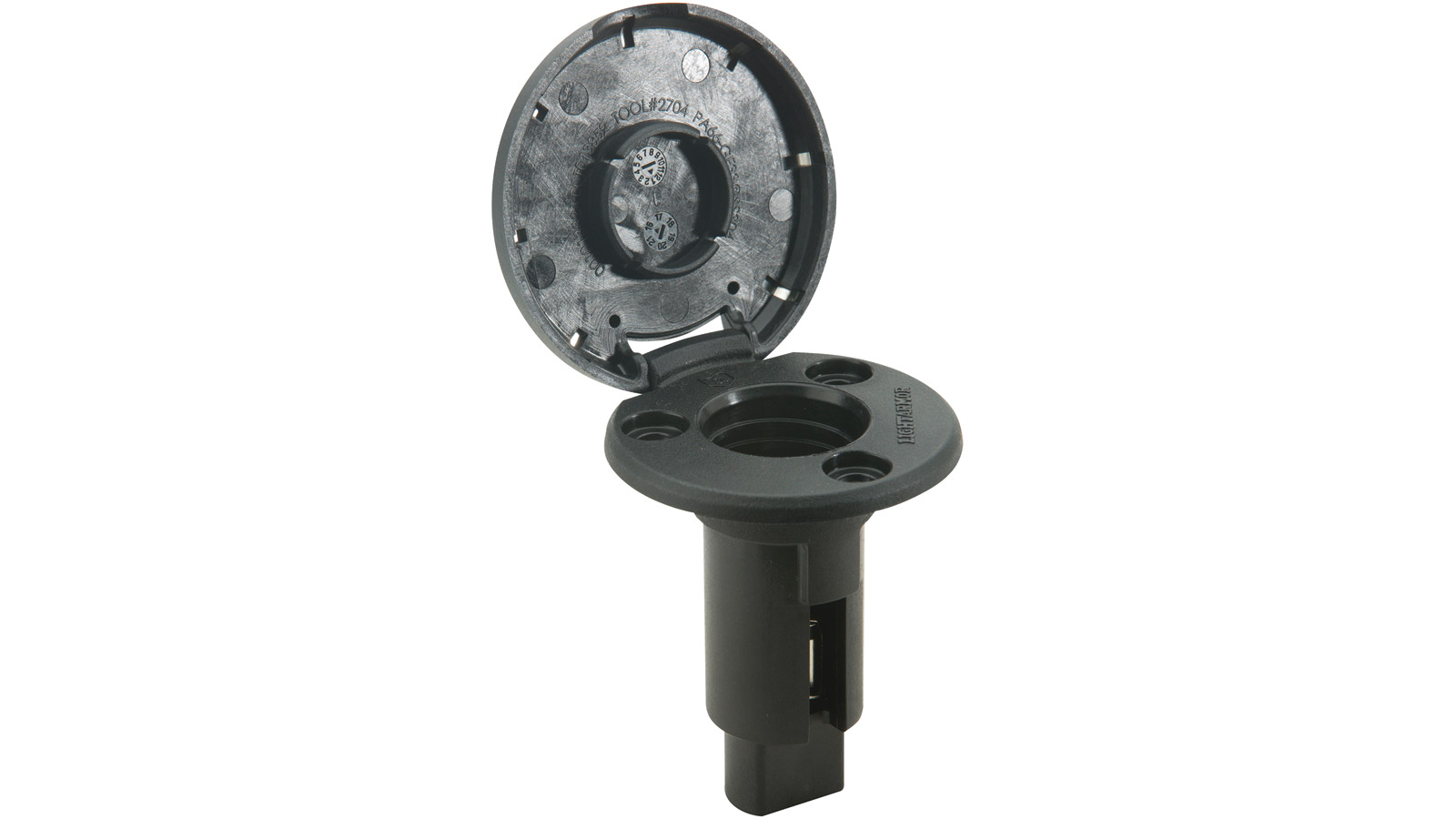 Black Cover attwood Silver 910R2PSB-7 LightArmor 910R Series Round 2-Pin Light Base-Overmold 306 SS