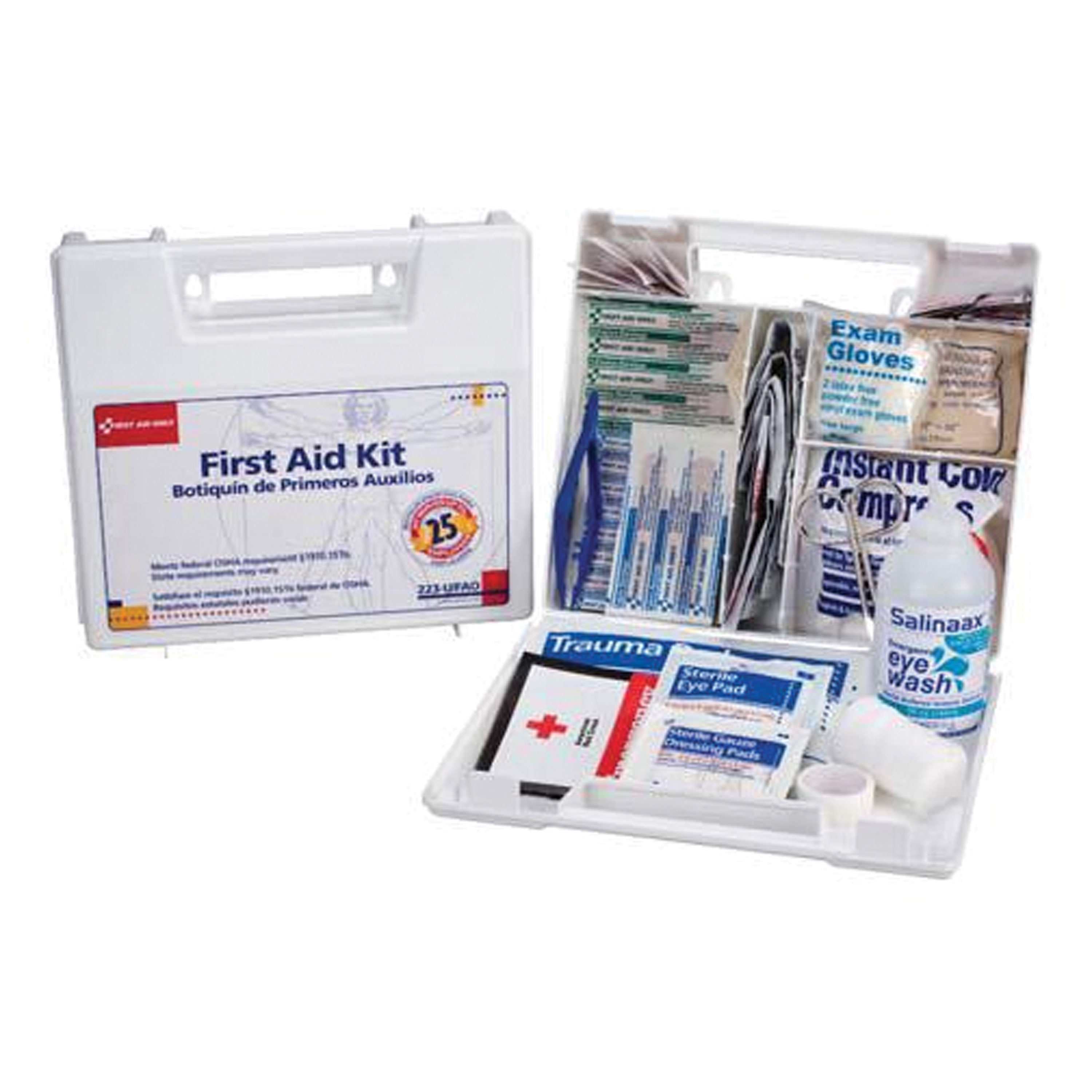 First Aid Only 25 Person First Aid Kit - 107 Pieces Plastic Case